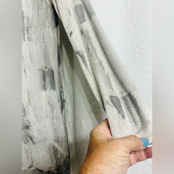 Cherishh Made in Italy Abstract Gray and Cream, Coton and Silk Fabrics Size M - Picture 6 of 9